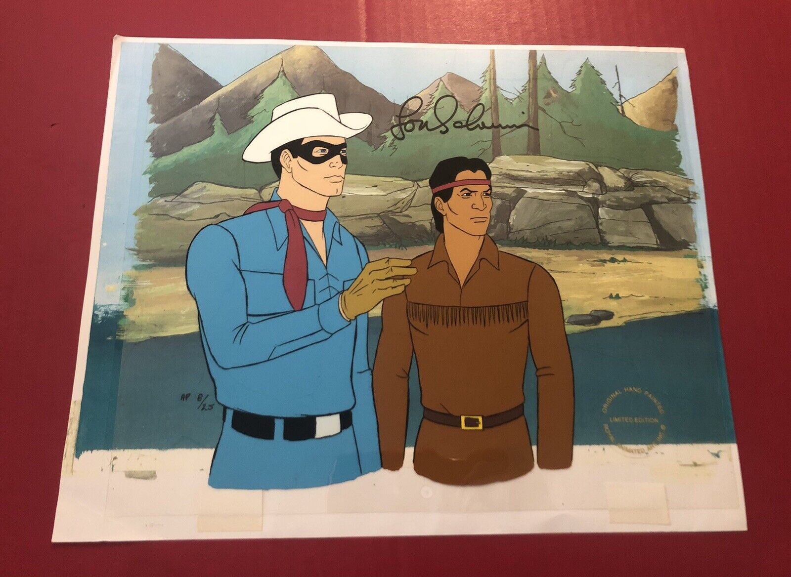 The Lone Ranger  Animation Art Cel Signed by Lou Scheimer AP 8/25