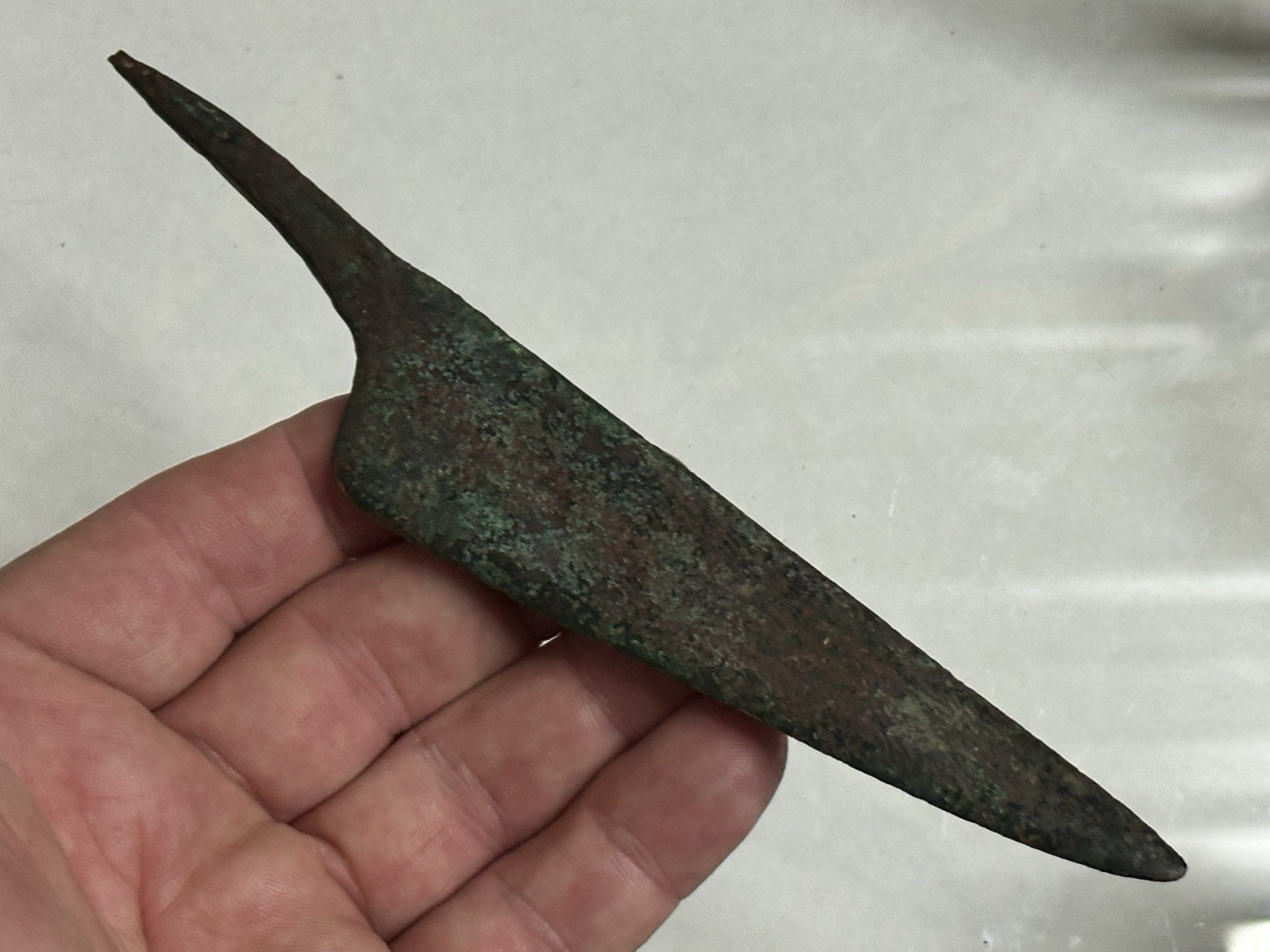 PHENOMENAL 6 3/4" OCC OLD COPPER CULTURE TANG KNIFE FROM PORTAGE CO WISCONSIN PHENOMENAL 6 3/4" OCC OLD COPPER CULTURE TANG KNIFE FROM PORTAGE CO WISCONSIN