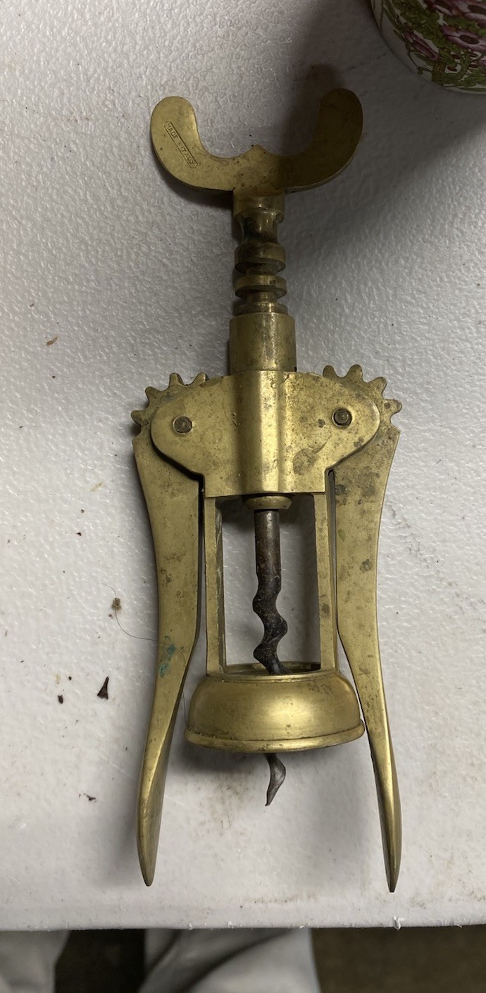 Vintage Italian Made Brass Wine Opener Vintage Italian Made Brass Wine Opener