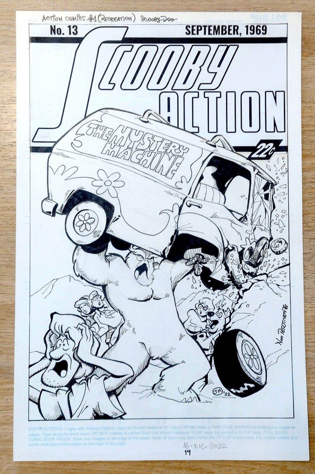 Scooby Action: Action Comics #1 Cover Recreation HB Style Original Cover Artwork