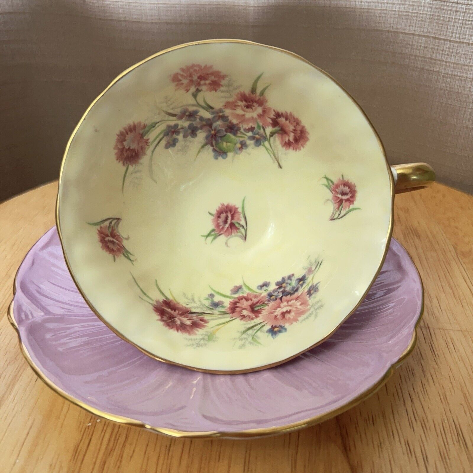 Vintage SHELLEY OLEANDER Tea Cup and Saucer Lilac WILD FLOWERS