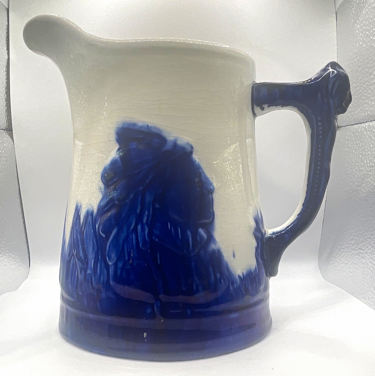 Antique Old Sleepy Eye Stoneware Pitcher 8” Western Pottery Native American No 4