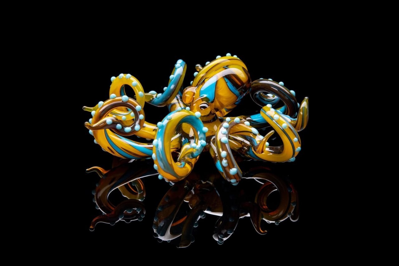 Blown Glass Octopus glass figurine Octopus Glass Ocean Octopus Kraken Glass Blown Glass Octopus glass figurine Octopus Glass Ocean Octopus Kraken Glass