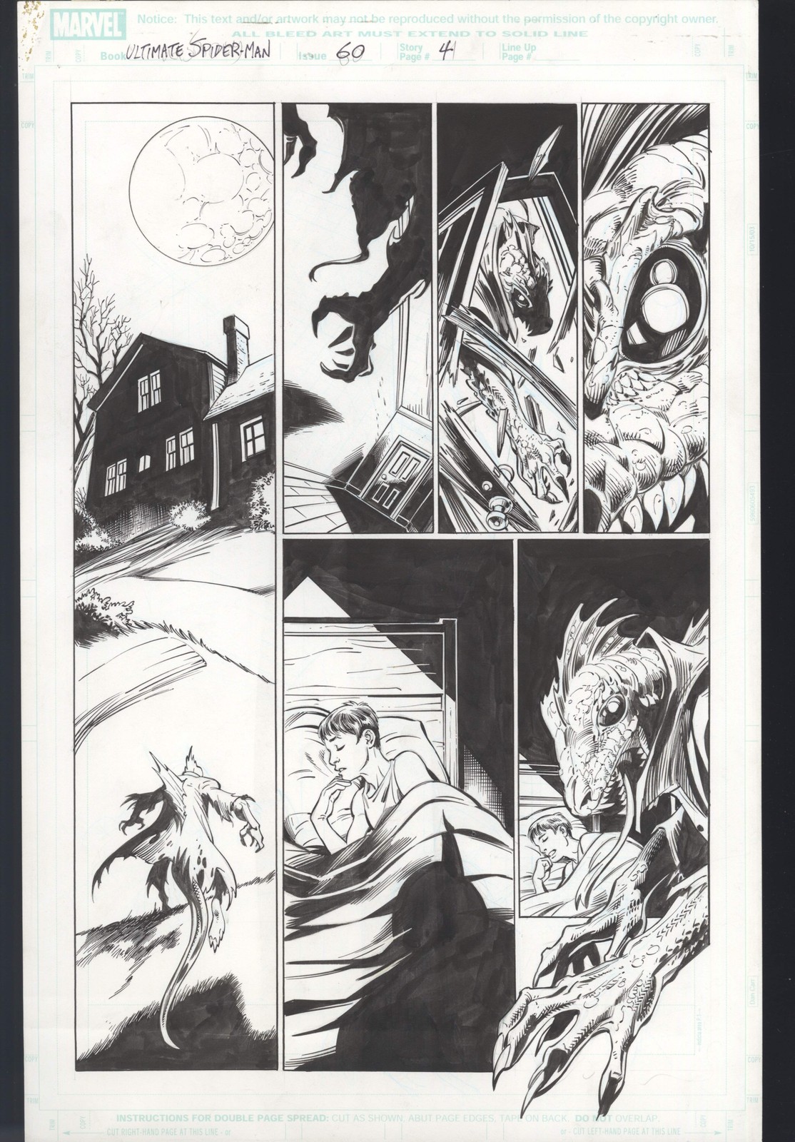 Ultimate Spider-Man #60 Pg 4 Original Comic Art Bagley Lizard Marvel Ultimate Spider-Man #60 Pg 4 Original Comic Art Bagley Lizard Marvel