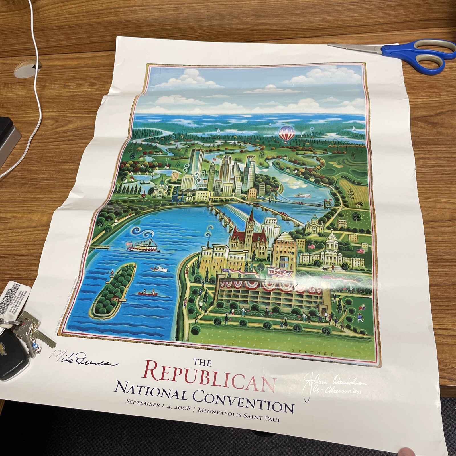 2008 Republican National Convention Tim Zeltner Poster Signed Chair Mike Duncan