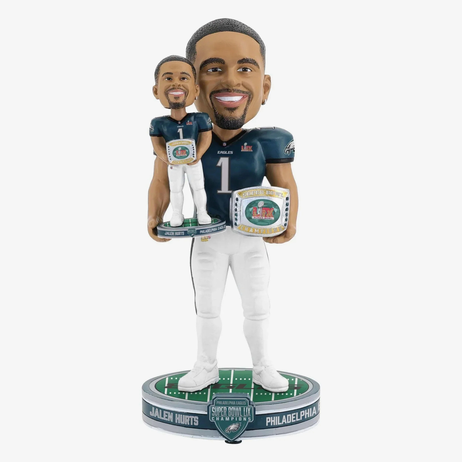 Jalen Hurts Philadelphia Eagles Super Bowl LIX Champs Bobble Dubblz Bobblehead Jalen Hurts Philadelphia Eagles Super Bowl LIX Champs Bobble Dubblz Bobblehead