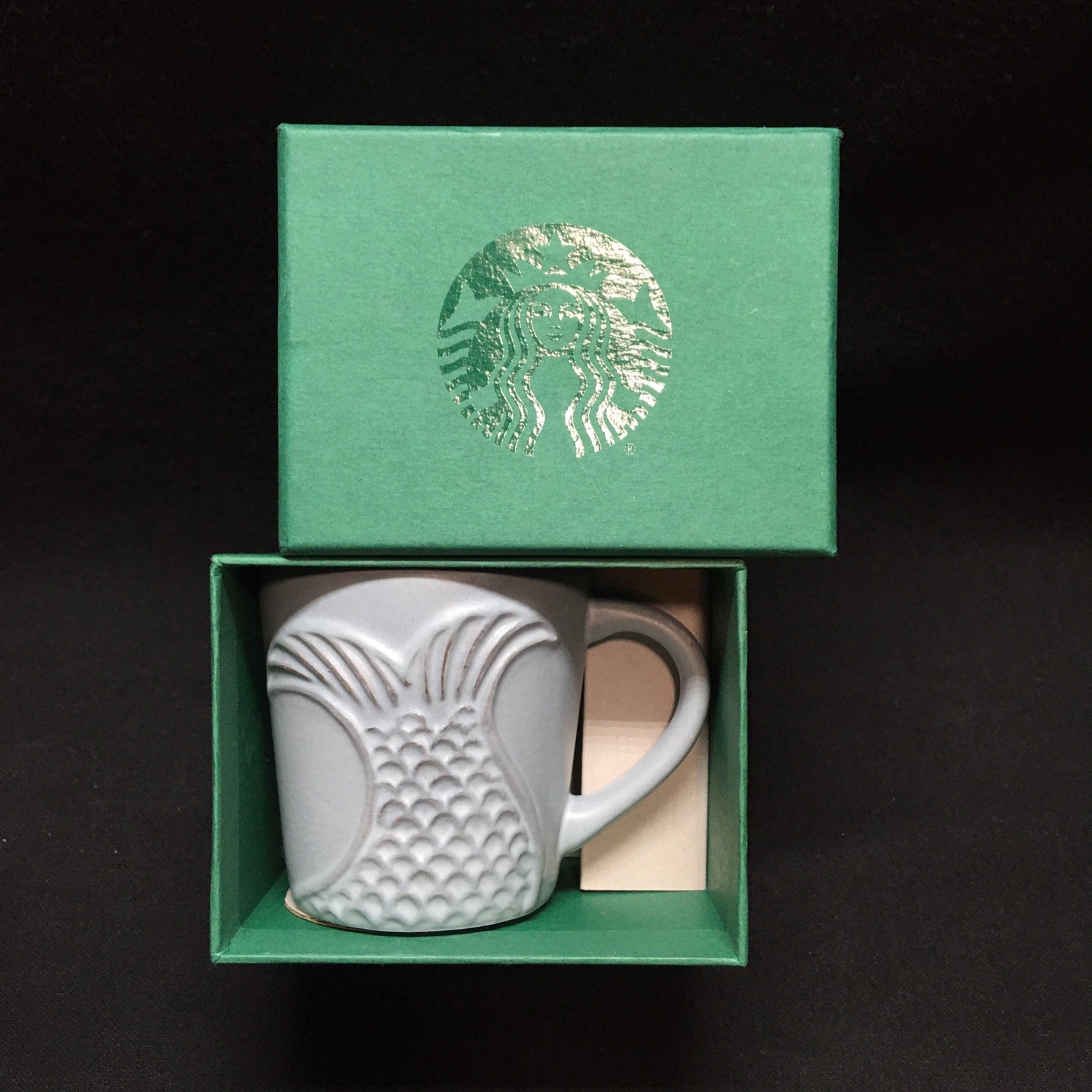 2017 Starbucks Siren Tail 3 oz Espresso Mini Mug Cup New With Box Matte Gray Blu 2017 Starbucks Siren Tail 3 oz Espresso Mini Mug Cup New With Box Matte Gray Blu