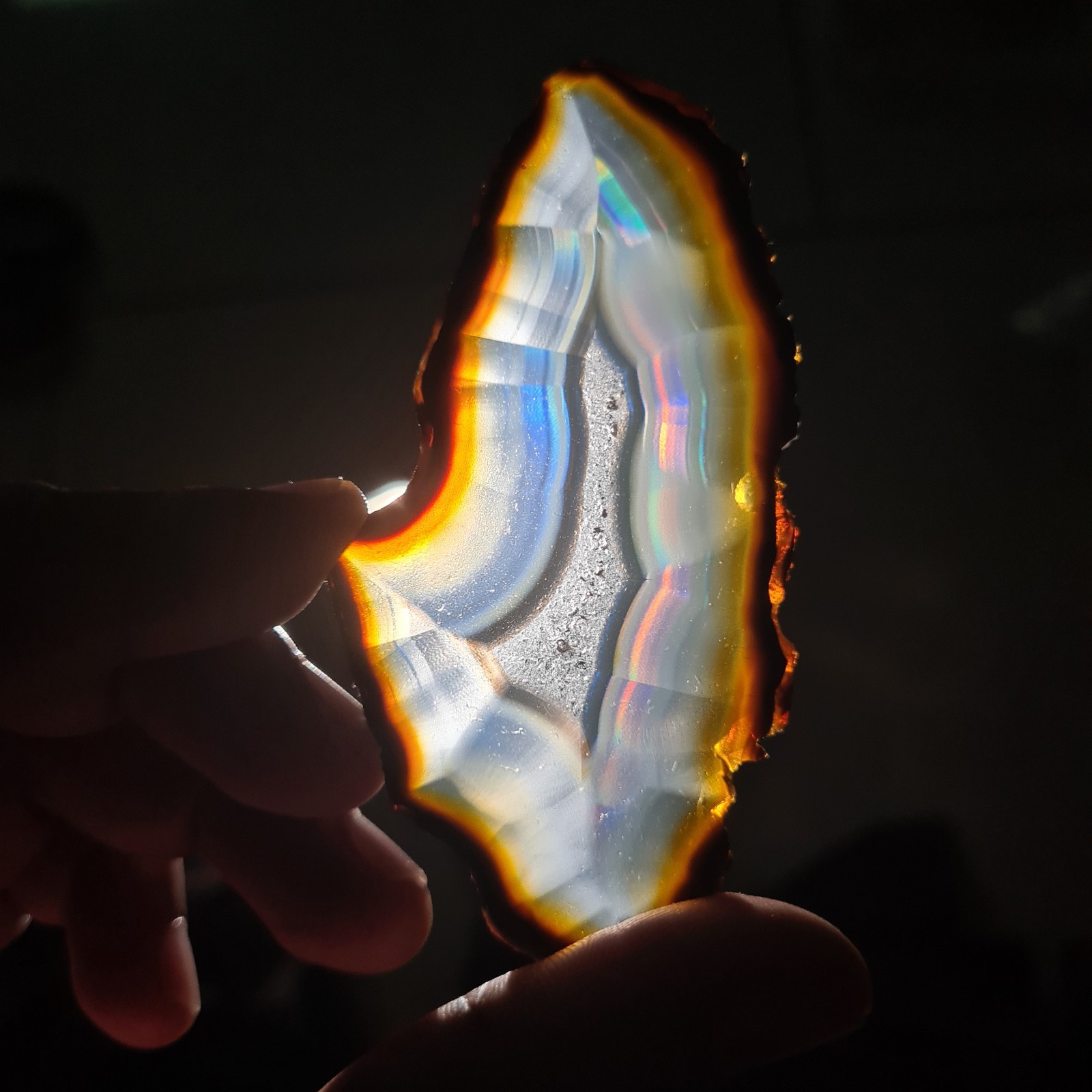 55.90 Ct Iris Rainbow Agate Slice - Rare Collectable Iris Agate Slab 55.90 Ct Iris Rainbow Agate Slice - Rare Collectable Iris Agate Slab