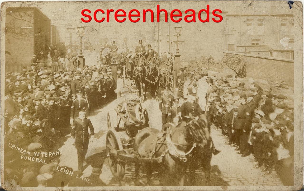 C1915 RARE RPPC PHOTO "U.K. CRIMEAN WAR VETERANS FUNERAL" Crimean War 1853-1856