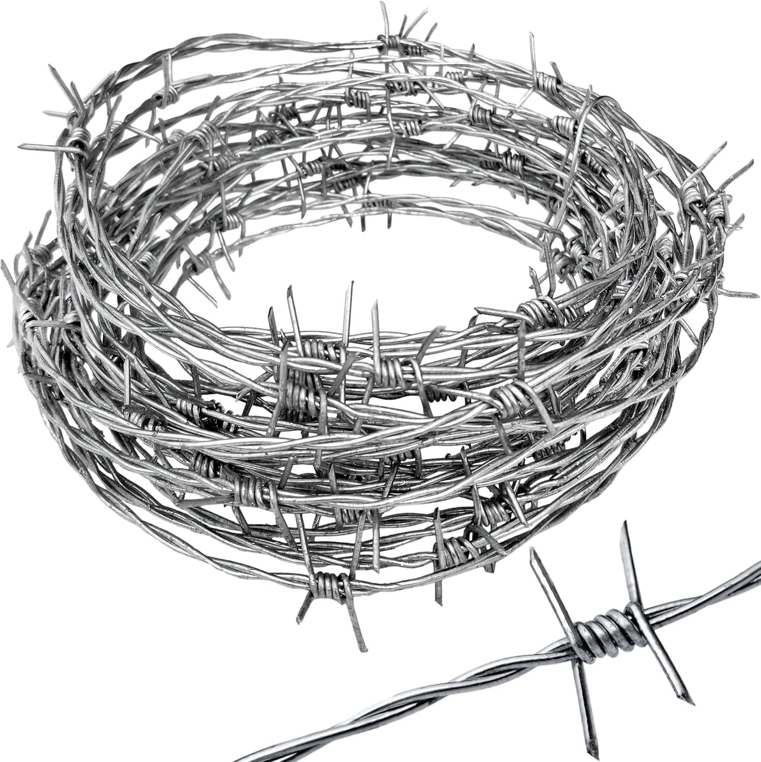 Real Barbed Wire 25Ft 18 Gauge - Great for Crafts Fences and Critter Deterrent Real Barbed Wire 25Ft 18 Gauge - Great for Crafts Fences and Critter Deterrent