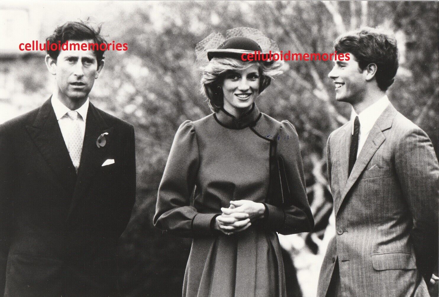 Original Press Photo Princess Diana Lady Di Spencer Prince Charles & Edward