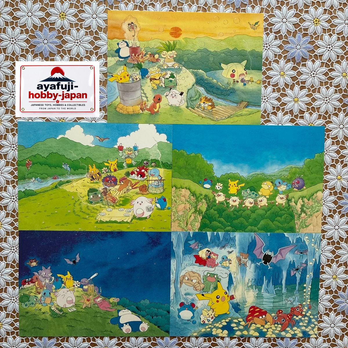 Keiko Fukuyama Pokémon Postcard Set of 5 1999 Retro Art Pikachu Project Japan Keiko Fukuyama Pokémon Postcard Set of 5 1999 Retro Art Pikachu Project Japan