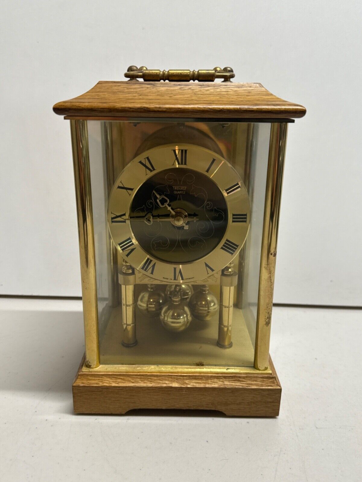 vintage Trenkle quartz Clock made in Germany in square case