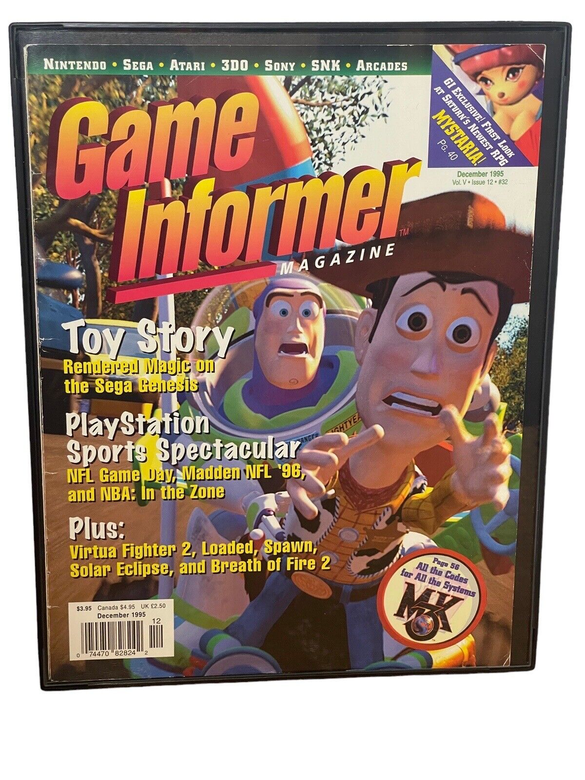 Game Informer #12 Toy Story Dec 1995 Framed Cover Print Ad disney pixar woody