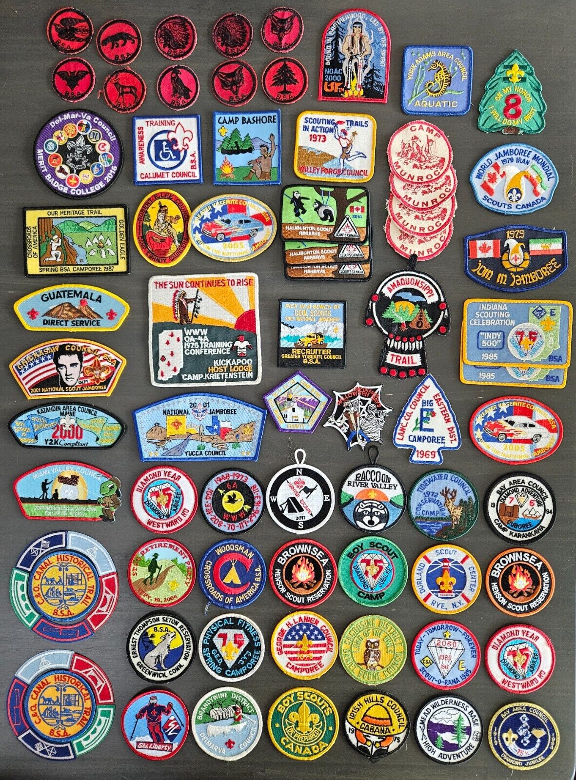 Huge Lot of 79 Boy Scouts BSA Vintage Camp District Council CSP Patches