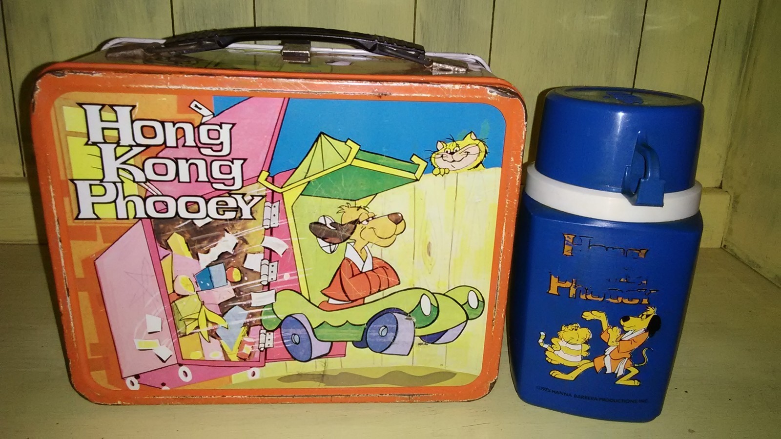 Vintage 1970s Hong Kong Phooey Lunchbox with Thermos Aladdin Industries Rare Vintage 1970s Hong Kong Phooey Lunchbox with Thermos Aladdin Industries Rare