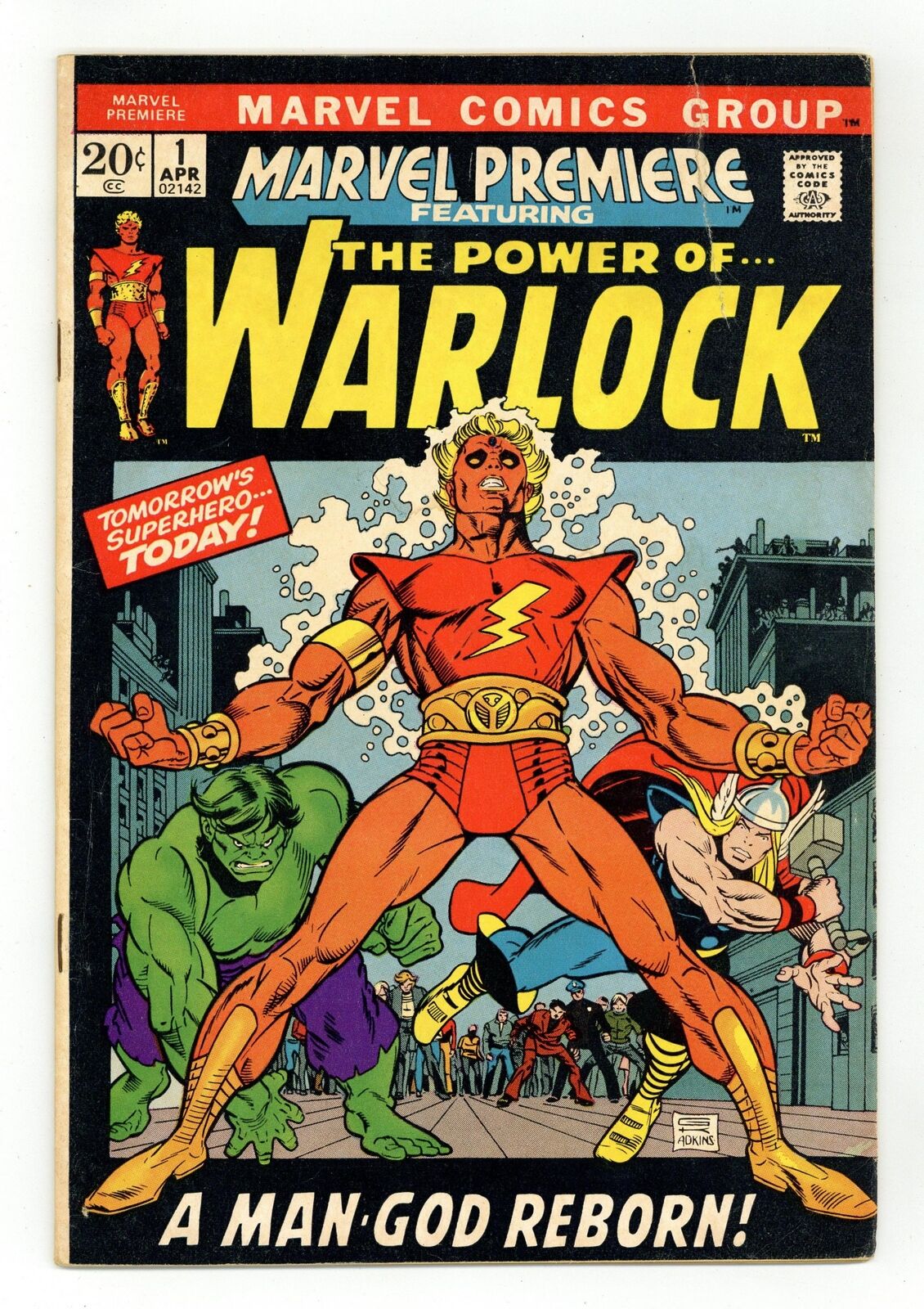 Marvel Premiere #1 GD+ 2.5 RESTORED 1972 1st app. Warlock
