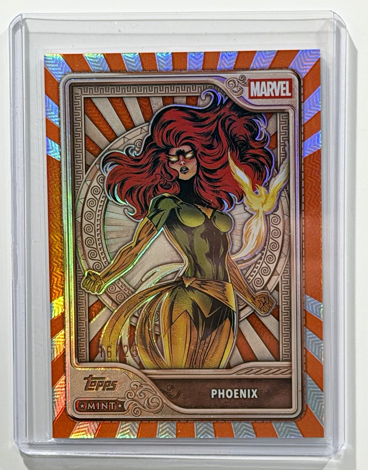 Topps 2026 Topps Mint Marvel Phoenix Orange Refractor 16/25 Topps 2026 Topps Mint Marvel Phoenix Orange Refractor 16/25