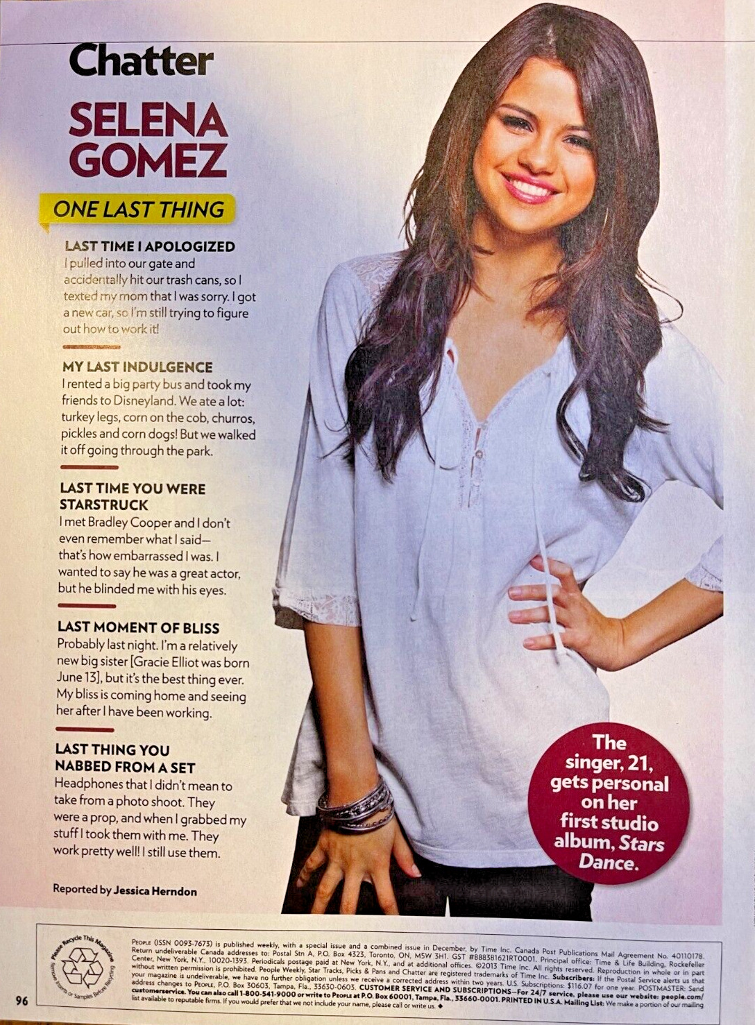 2013 Selena Gomez Singer Actress