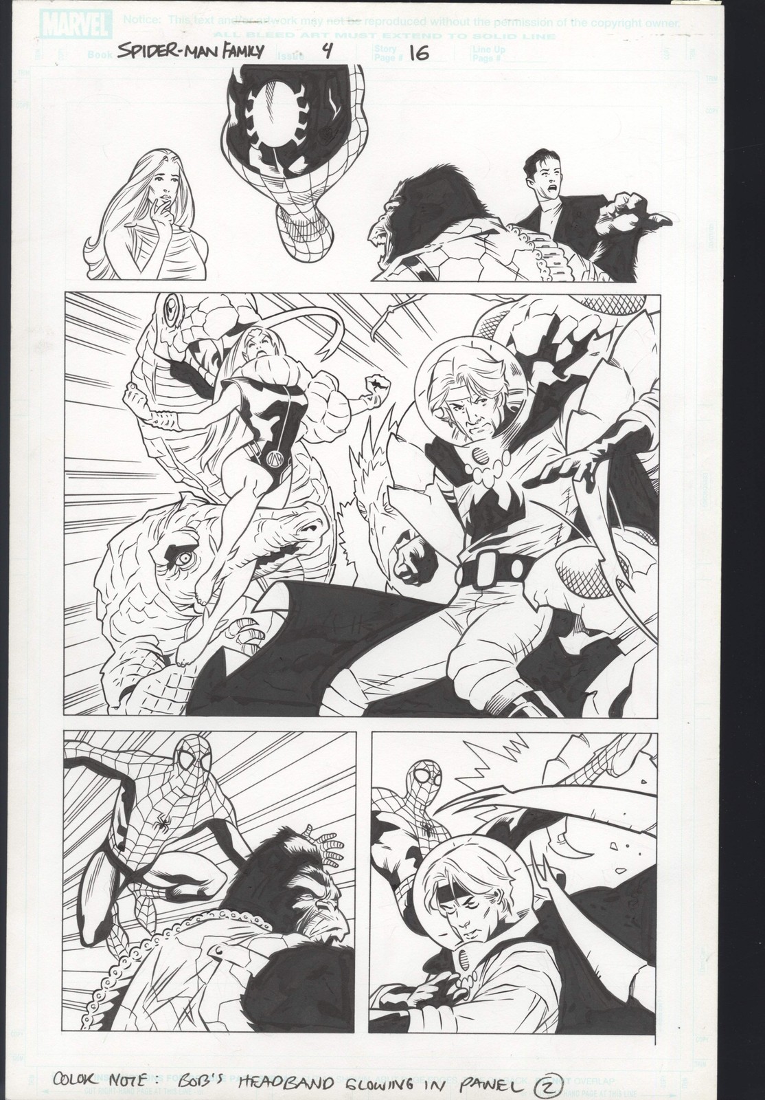 Spider-Man Family #4 Pg 16 Original Art Leonard Kirk Agents of Atlas Marvel Spider-Man Family #4 Pg 16 Original Art Leonard Kirk Agents of Atlas Marvel