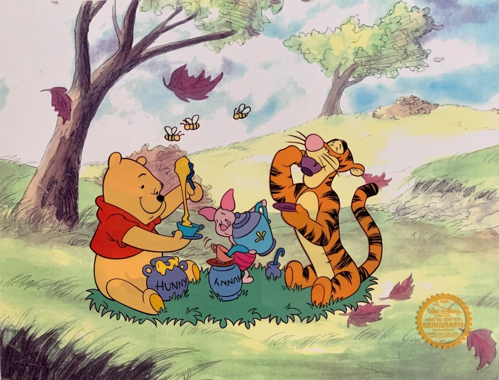 Disney WINNIE THE POOH TIGGER PIGLET Limited Edition Sericel Animation Art Cel Disney WINNIE THE POOH TIGGER PIGLET Limited Edition Sericel Animation Art Cel