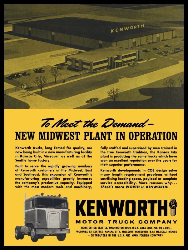 1964 Kenworth Trucks, Kansas City Factory Pic NEW Metal Sign: 12x16" Ships Free 1964 Kenworth Trucks, Kansas City Factory Pic NEW Metal Sign: 12x16" Ships Free