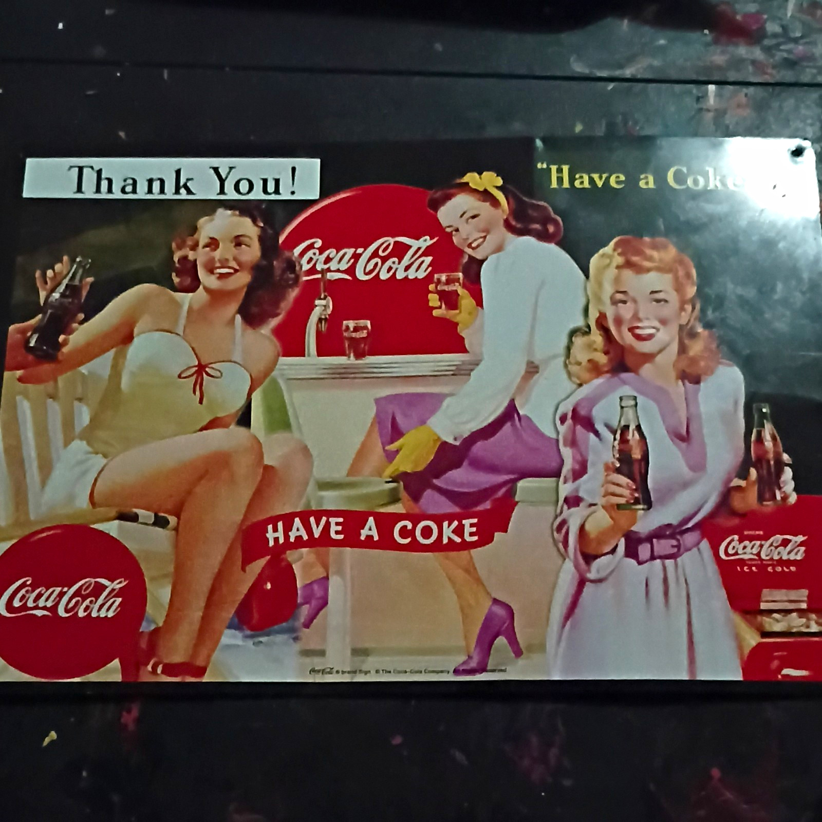Coca-Cola Thank You Have a Coke Vintage Style Soda Advertising Sign