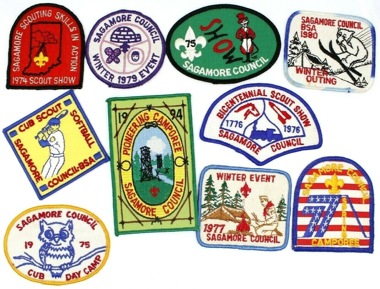 Lot of 10 Sagamore Council Patches Indiana Boy Scouts BSA