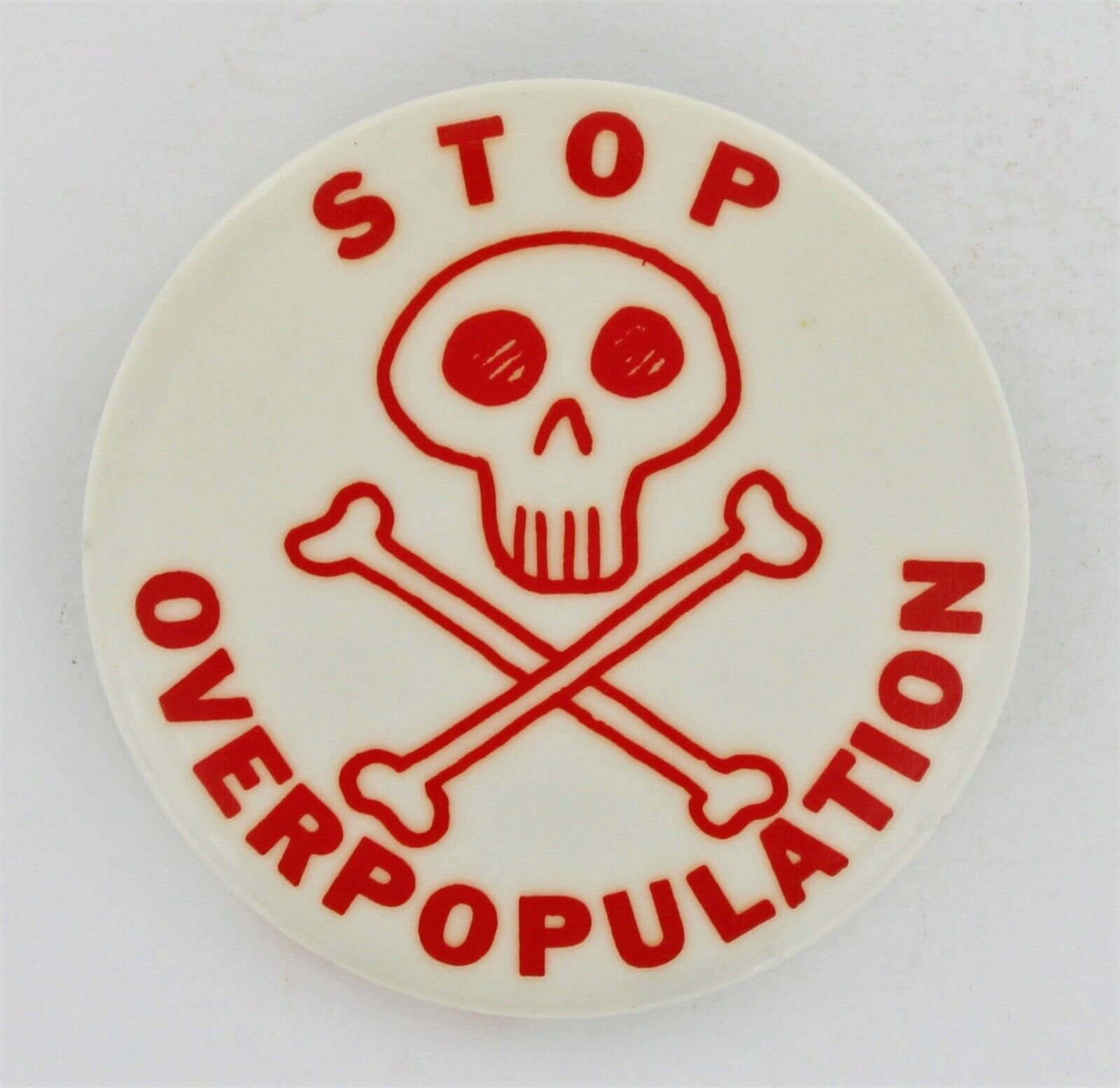 Stop Overpopulation 1971 Human Rights Famine Pro Choice Death Skull Bones P1022