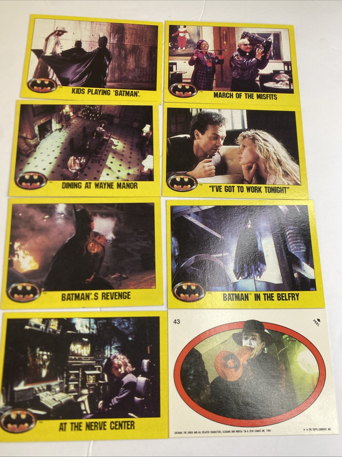 8 Vintage 1989 Batman Cards Lot Includes 1 Sticker 8 Vintage 1989 Batman Cards Lot Includes 1 Sticker