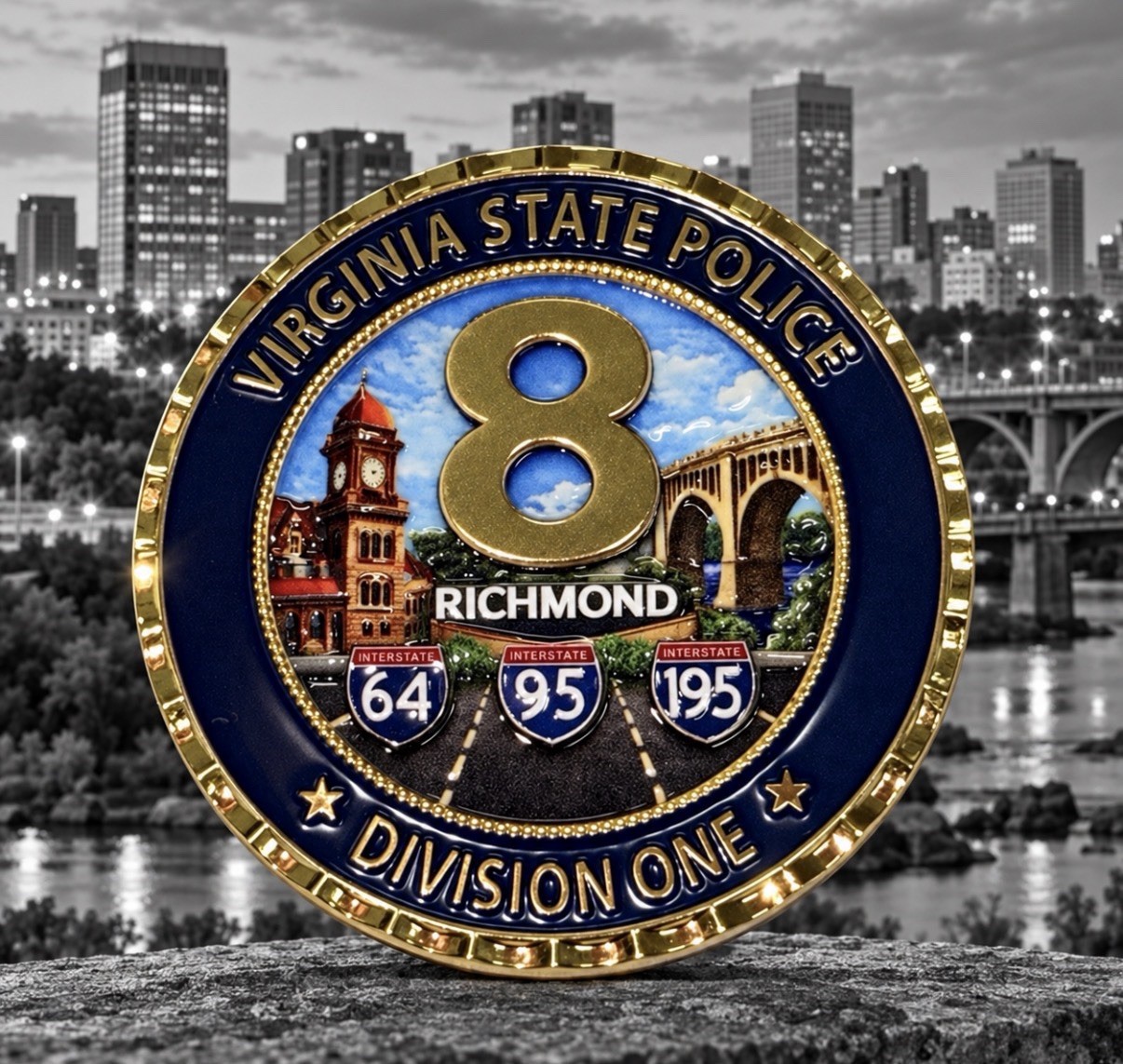 New Virginia State Police Area 8 Challenge Coin VSP FBI LAPD NYPD DEA Richmond New Virginia State Police Area 8 Challenge Coin VSP FBI LAPD NYPD DEA Richmond