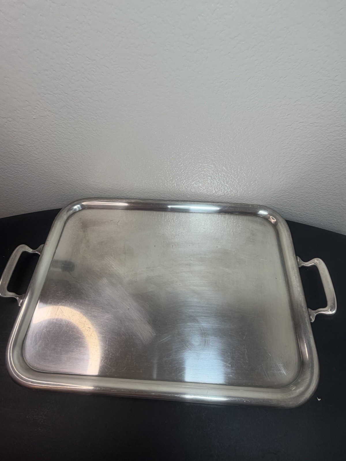Vintage WWII Era USN Friedman Silver Co. 18" Serving Tray w/Handles Silverplate
