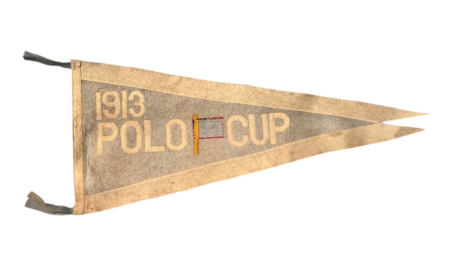 Antique 1913 Polo Cup America vs England Match Sewn Letter Fishtail 31" Pennant Antique 1913 Polo Cup America vs England Match Sewn Letter Fishtail 31" Pennant