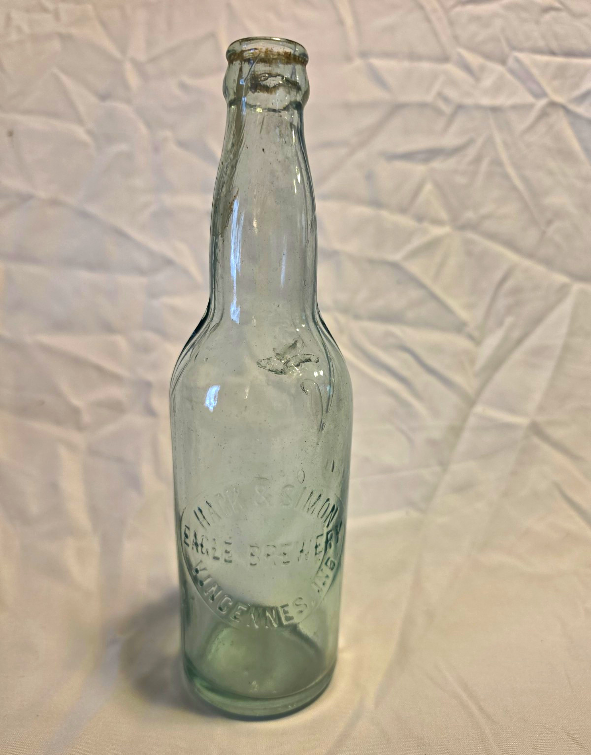 Vintage Hack & Simon Eagle Brewery Bottle Vincennes Indiana Pre-Prohibition Aqua Vintage Hack & Simon Eagle Brewery Bottle Vincennes Indiana Pre-Prohibition Aqua