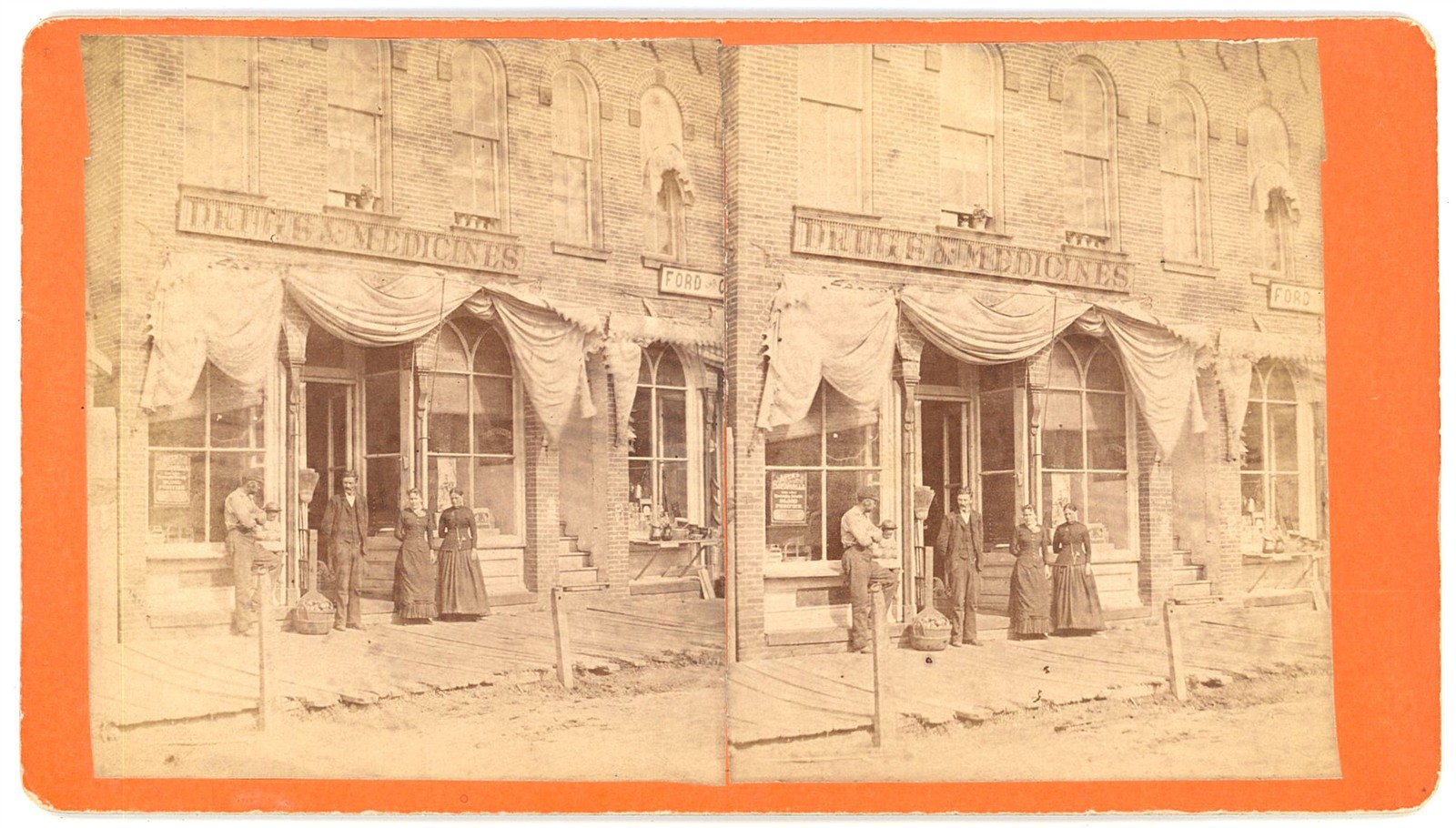 MICHIGAN STEREOVIEW - Mason - Storefronts on West Maple - BB Crittenden 1880s MICHIGAN STEREOVIEW - Mason - Storefronts on West Maple - BB Crittenden 1880s