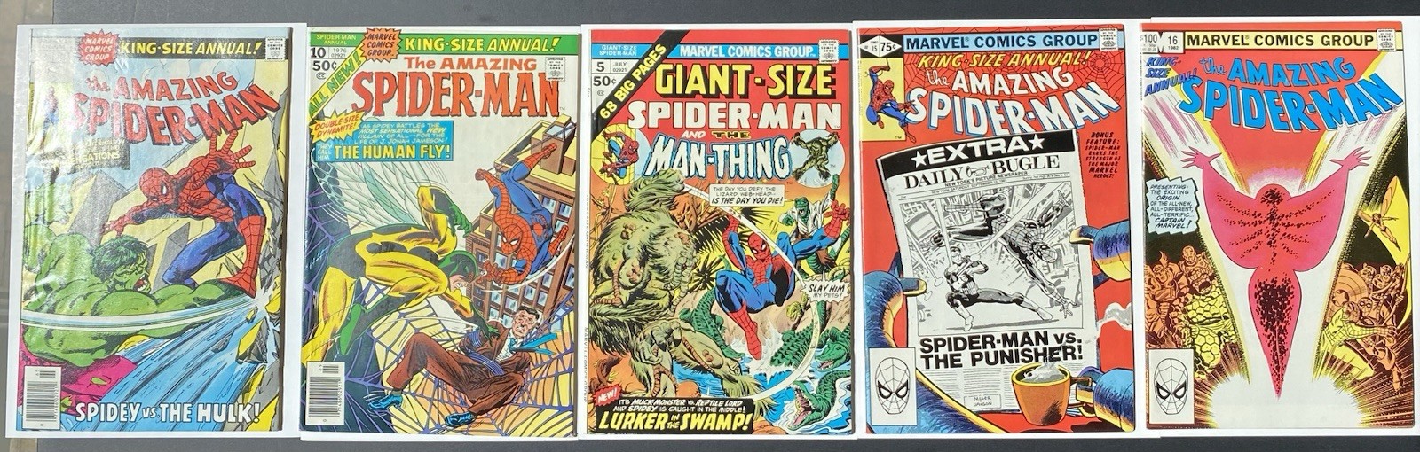 Amazing Spider Man Annual # 10 12 15 16 & Giant Size # 5 Lot of 5 1st M Rambeau Amazing Spider Man Annual # 10 12 15 16 & Giant Size # 5 Lot of 5 1st M Rambeau