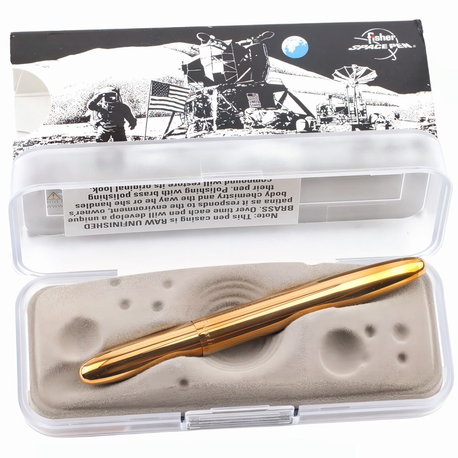 Fisher Bullet Space Pen Brass Construction PR4 Black Ink Medium Point 845006 Fisher Bullet Space Pen Brass Construction PR4 Black Ink Medium Point 845006