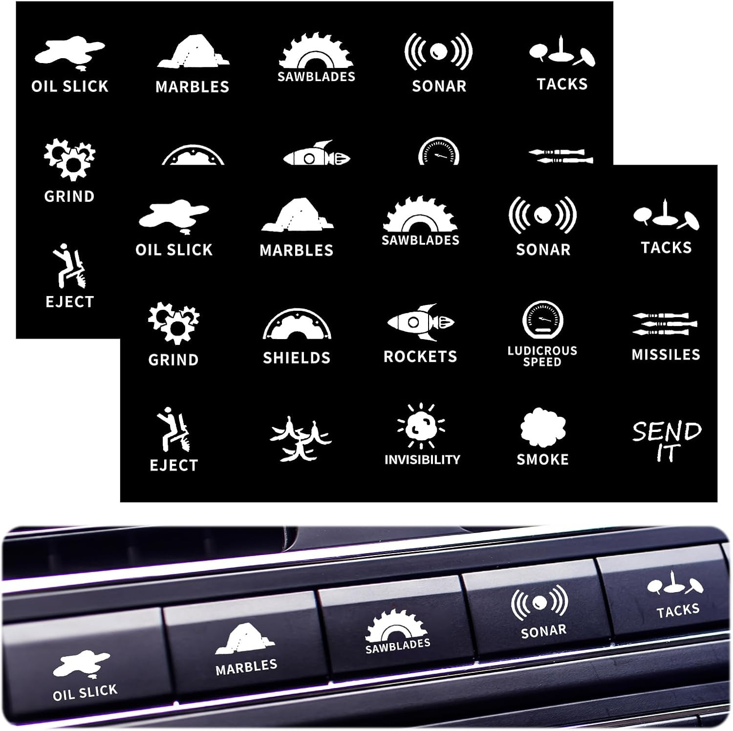 2Pcs Novelty Stickers Labels for Car or Truck Unused Button, Car Switch Sticker, 2Pcs Novelty Stickers Labels for Car or Truck Unused Button, Car Switch Sticker,