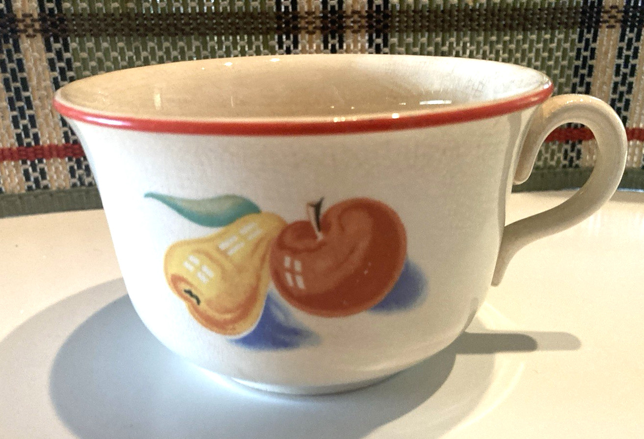 Vintage Harker Apple & Pear Ceramic Coffee Cup Over-Sized RARE Vintage Harker Apple & Pear Ceramic Coffee Cup Over-Sized RARE