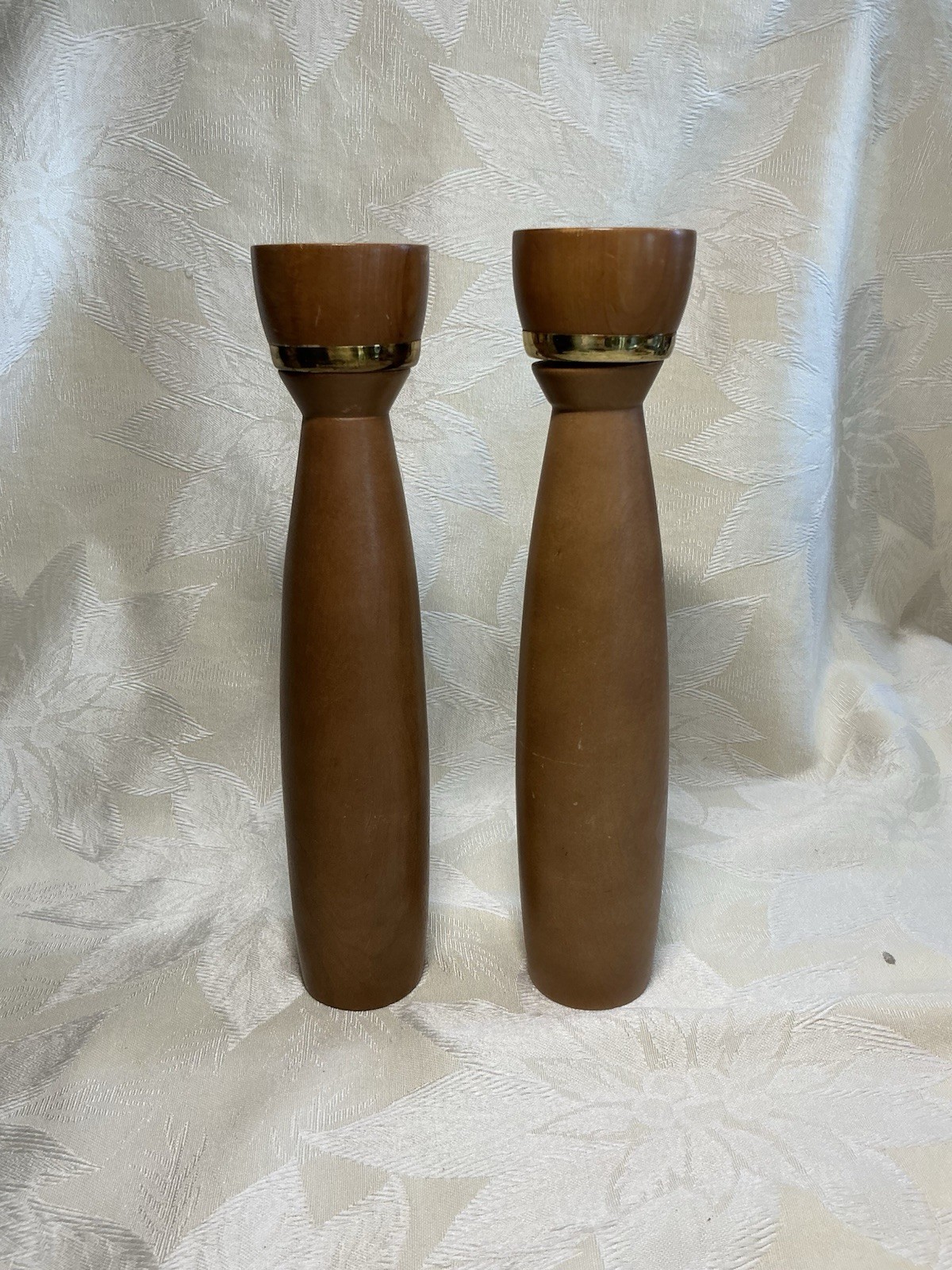 Vintage MCM Wood and Brass Salt Shaker Pepper Grinder Danish Modern Japan 10.5” Vintage MCM Wood and Brass Salt Shaker Pepper Grinder Danish Modern Japan 10.5”