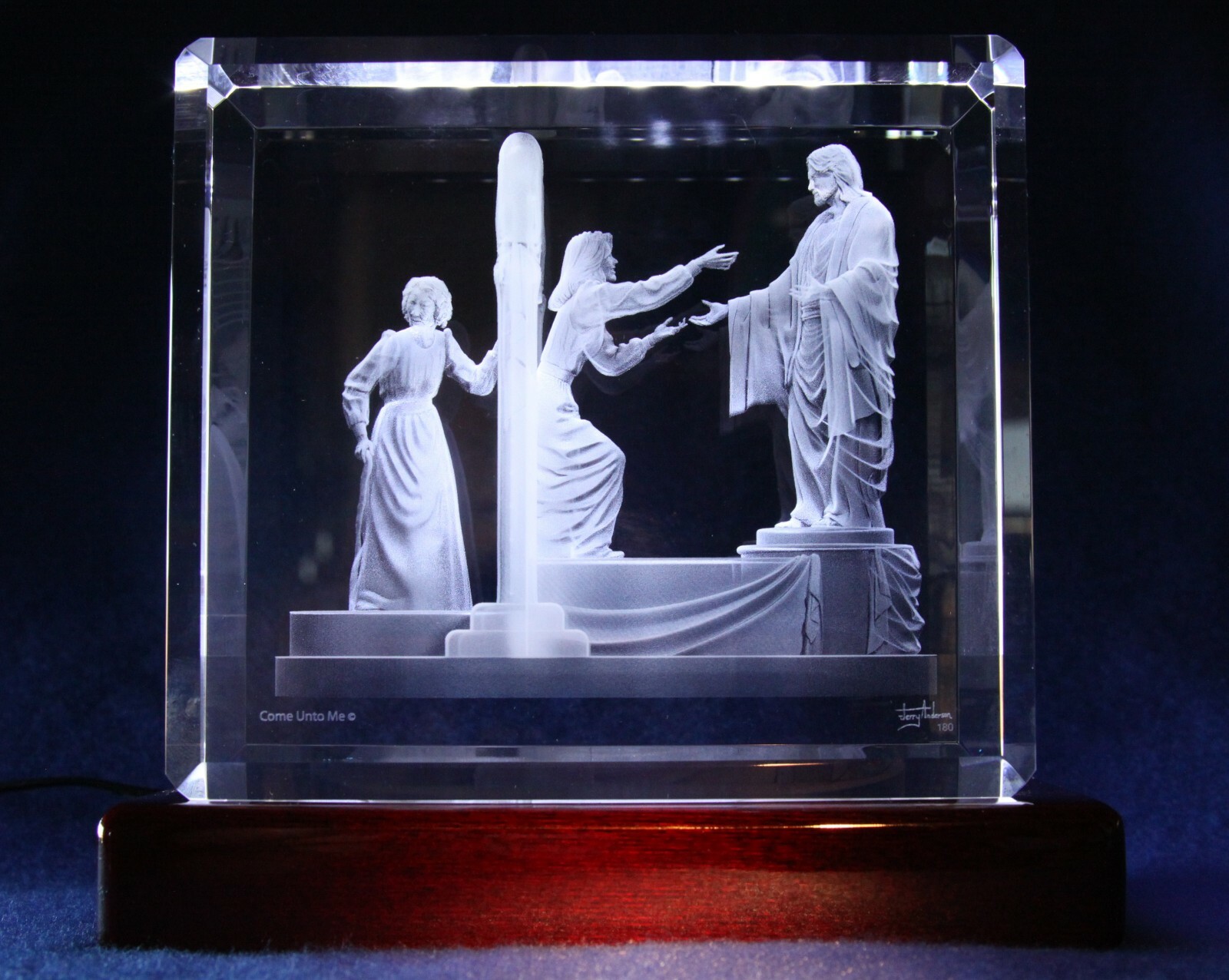 Small 3.5"x3"x1.75" Come Unto Me Crystal Bereavement Gift Christ Resurrection Small 3.5"x3"x1.75" Come Unto Me Crystal Bereavement Gift Christ Resurrection