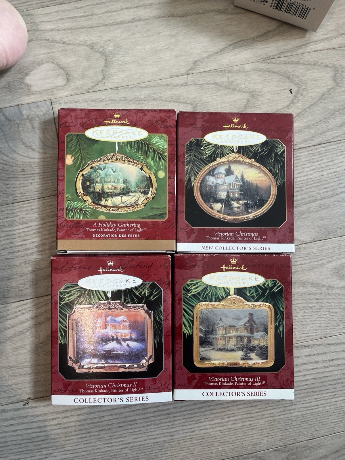 4 Hallmark Keepsake Thomas Kinkaid Collector Series Painter of Light ornament 4 Hallmark Keepsake Thomas Kinkaid Collector Series Painter of Light ornament