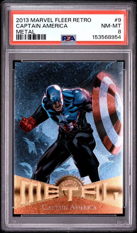 CAPTAIN AMERICA 2013 UPPER DECK MARVEL FLEER RETRO METAL PSA 8 POP 4 JG