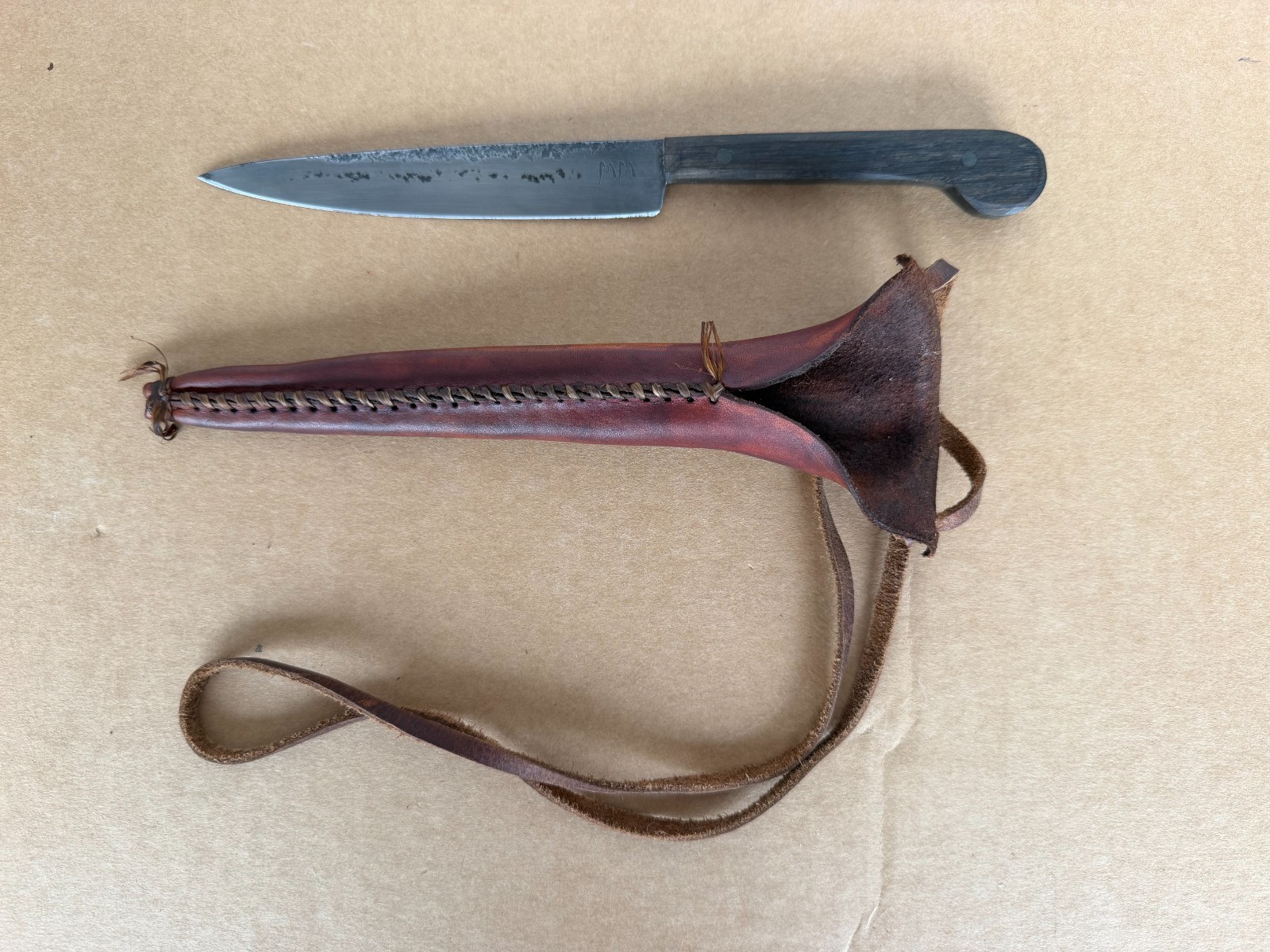 18th Century Style Trade Knife by Mark McCoun – 6,000 Year Old Bog Oak Handle 18th Century Style Trade Knife by Mark McCoun – 6,000 Year Old Bog Oak Handle