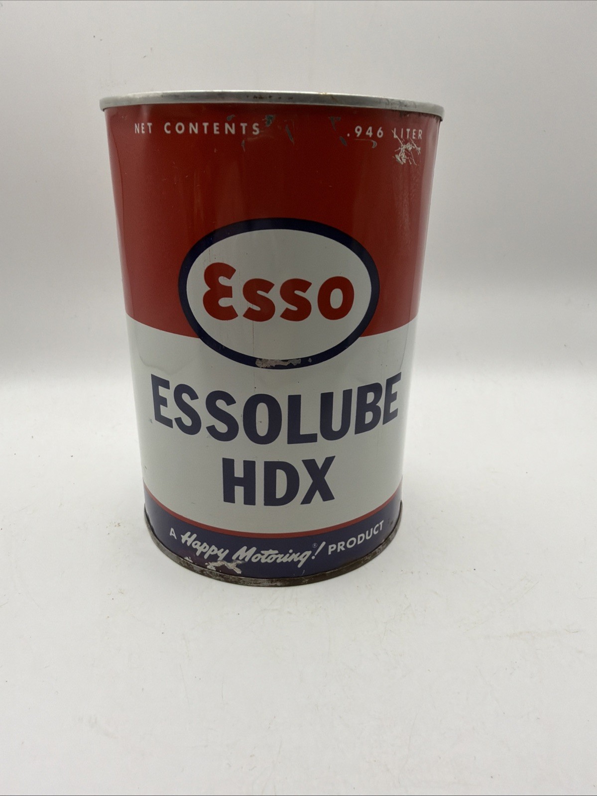 NICE ESSO ESSOLUBE HDX ADVERTISING OIL CAN FULL NICE ESSO ESSOLUBE HDX ADVERTISING OIL CAN FULL