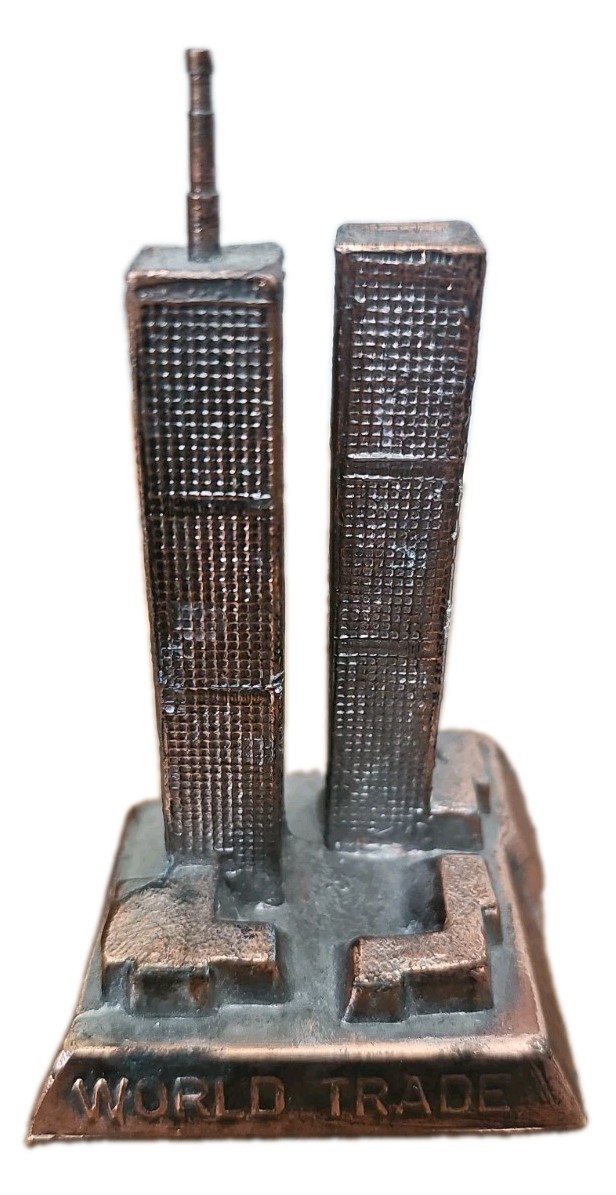 Vintage Pre-9/11 World Trade Center Twin Towers Metal Souvenir NYC 4.25"