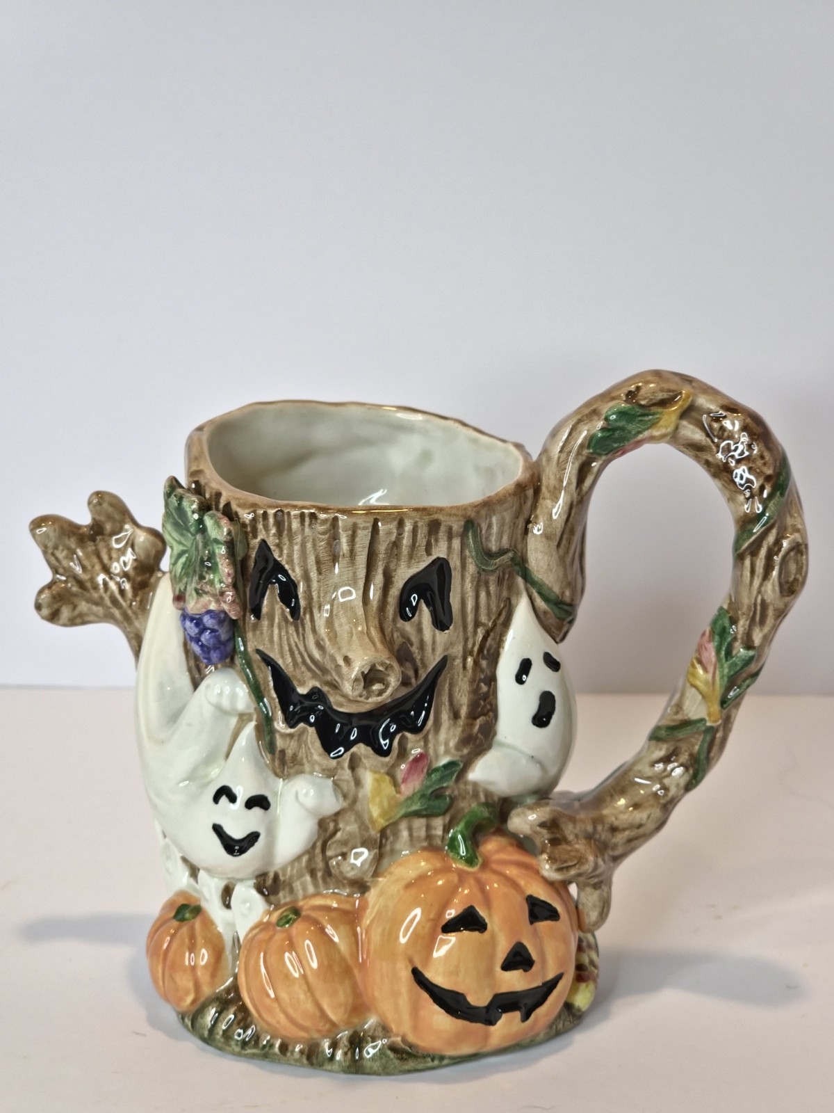 Rare 1995 Halloween Fitz & Floyd "Halloween Harvest" Spooky Tree and Ghost Mug Rare 1995 Halloween Fitz & Floyd "Halloween Harvest" Spooky Tree and Ghost Mug