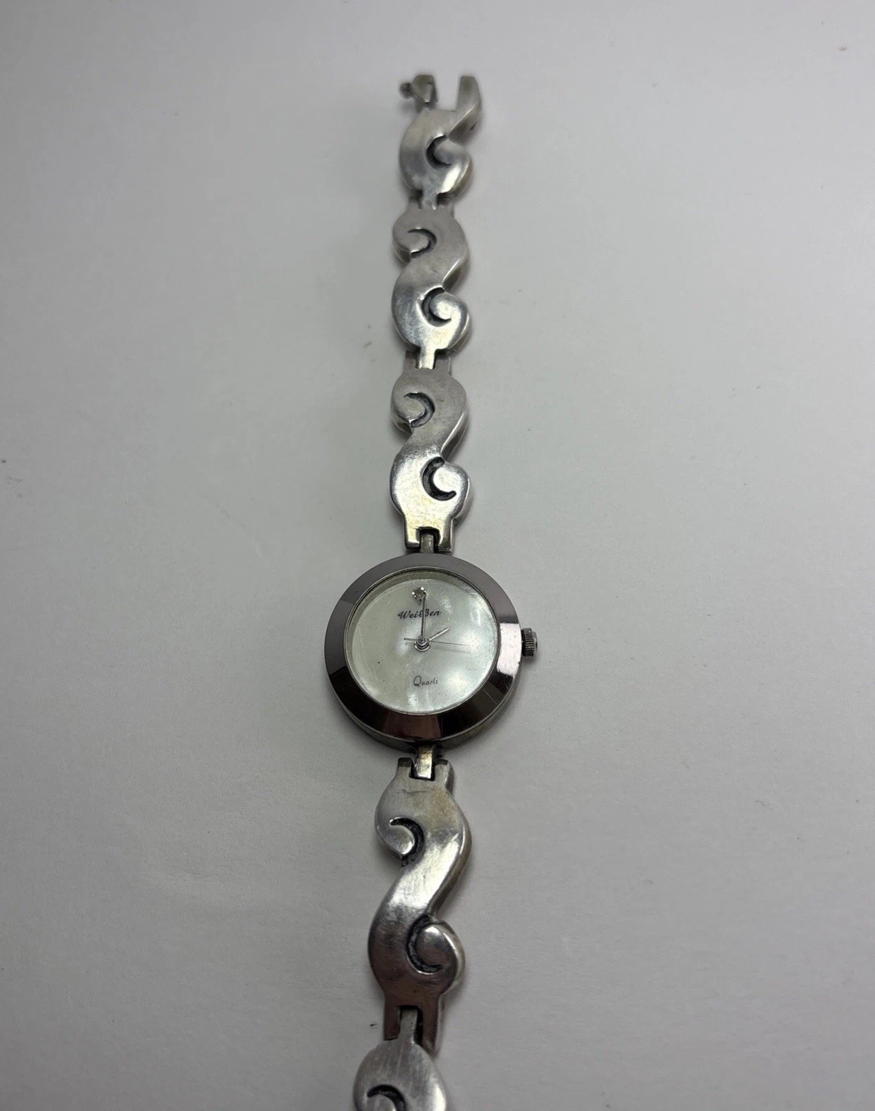 Solid 925 Sterling Silver Vintage wristwatch Japan Mother of Pearl Small stone Solid 925 Sterling Silver Vintage wristwatch Japan Mother of Pearl Small stone
