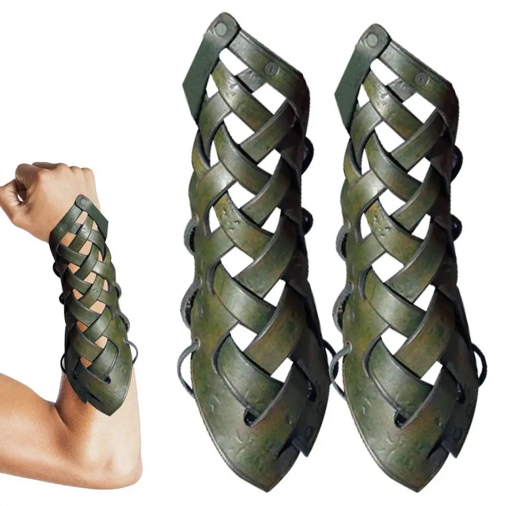 Medieval Leather Arm Bracers Pair Renaissance Viking LARP Cosplay Wrist Guards Medieval Leather Arm Bracers Pair Renaissance Viking LARP Cosplay Wrist Guards