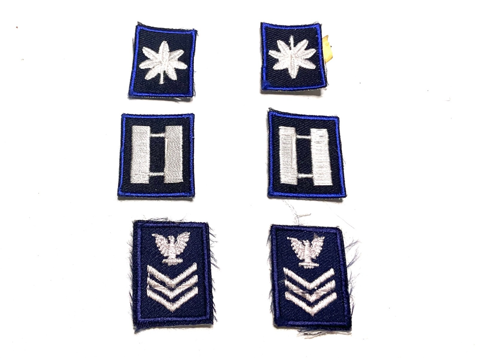 Vintage US Navy Rank Insignia Patch Lot Commander Lieutenant PO1 6 Original Vintage US Navy Rank Insignia Patch Lot Commander Lieutenant PO1 6 Original
